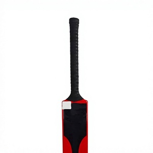 Bate de Críquet Rojo con Empuñadura Negra, Ligero, de Madera de Sauce, Diseño Ambidiestro, Calidad Profesional - Product Image 3