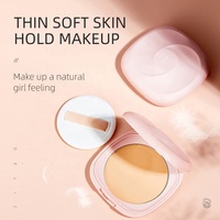 Échantillon Gratuit Poudre Compacte Matifiante Personnalisée Sous Marque Privée, Poudre de Maquillage Imperméable à Couvrance Totale pour Fixer le Maquillage du Visage