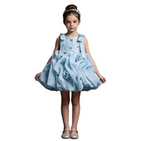 Robe de princesse pour fille, sans manches, avec nœud sur l'épaule, corsage floral en strass, robe bouffante en organza à roses 3D, costume de demoiselle d'honneur pour mariage