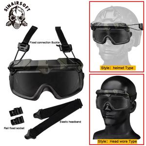 Gafas tácticas antivaho para casco, lentes transparentes de 3 mm, gafas de campo CS - Product Image 3