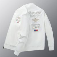 Veste bomber multicolore pour homme, printemps-automne, motif abeille brodé, col montant ample, style streetwear tendance