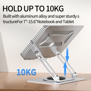 Support pour ordinateur portable ergonomique en aluminium <span class=keywords><strong>de</strong></span> qualité supérieure, réglable et pliable, pour MacBook, bureau, jeux - Product Image 5