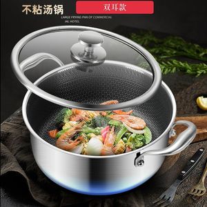 316 Stainless Steel Honeycomb Soup Pot Non-Stick For Frying And Boiling Household Induction Gas Stove Use - Product Image 5