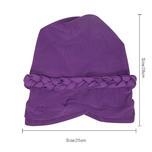 Sombrero de turbante trenzado de Color puro Popular europeo <span class=keywords><strong>y</strong></span> americano, sombrero étnico de seda de leche musulmana, sombrero de <span class=keywords><strong>quimioterapia</strong></span> al por mayor de fábrica - Product Image 6