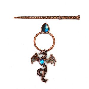 Épingle à cheveux Viking Celtique Vintage, Pince à cheveux Libellule, Pique à cheveux en forme de branche, Accessoire de tête Gothique Dragon, Clip coulissant pour coiffure - Product Image 5
