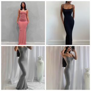 Nuevo Vestido Halter Acanalado de Moda para <span class=keywords><strong>Mujer</strong></span>, un Vestido Largo sin Espalda, Ajustado y que Realza la Figura - Product Image 6