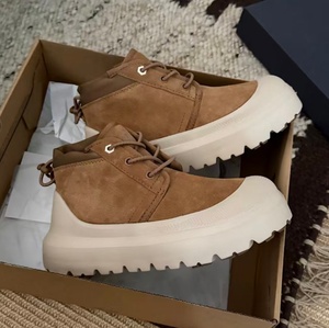 Botas de nieve cálidas y aislantes para invierno y otoño, de caña alta, con suela gruesa y cordones ajustables, para hombre. - Product Image 4