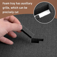 Feuille de mousse de polyuréthane noire pré-découpée en cubes, insert en éponge pour boîte à outils, doublure intérieure protectrice