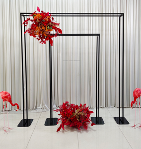 Telón de fondo de arco de boda de Metal negro de alta calidad suministros de boda de estilo moderno recién llegado decoración de boda - Product Image 6
