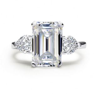 Dylam Pink Yellow White Diamond <b>Solitaire</b> Diamond Wedding Band <b>Rings</b> Best Selling Cubic Zirconia Pagoda Cut <b>Rings</b> - Product Image 1