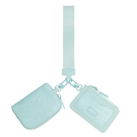 Nouvel Arrivage : Mini Pochette en PU et Nylon, Portefeuille en Cuir Tendance avec Double Dragonne, Porte-Monnaie Femme, Porte-Clés, Porte-Passeport et Porte-Cartes