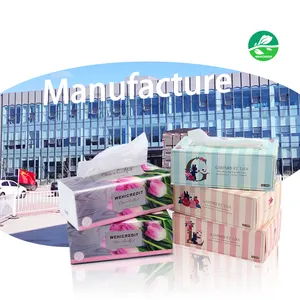 Soft Pack Tissue 100% Virgin Wood Bamboo Pulp Tisu Wajah Logo Khusus Kertas Tisu