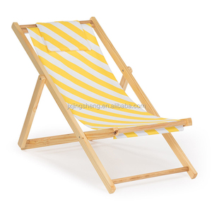 Tumbona plegable de madera maciza, silla de playa impresa con logotipo personalizado para cubierta de piscina, portátil de ocio y para hoteles y parques - Product Image 1