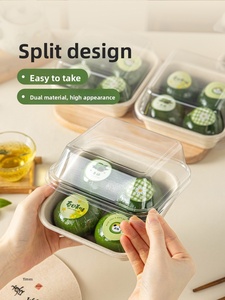 Caja de embalaje cuadrada de pulpa, paquete de <span class=keywords><strong>4</strong></span>, con soporte para papel de aluminio, adhesivo para sello de sabor, para pasteles, almuerzos, regalos, tapa transparente, grabado en relieve - Product Image 2