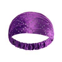 Bandeau large élastique antidérapant en sequins unis pour femme, idéal pour le sport, le yoga, et comme accessoire polyvalent pour cheveux.