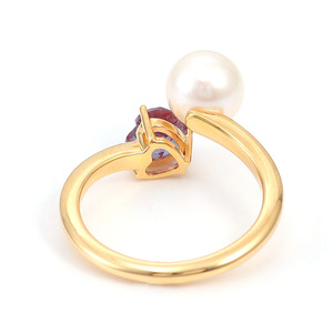 Natural Fresh Water Round Pearl <strong>Ring</strong> With Heart Cut Loose Gemstone <strong>Alexandrite</strong> Fine Jewelry <strong>Rings</strong> Two Stone Hot <strong>Sale</strong> - Product Image 6