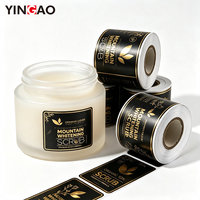 Étiquettes cosmétiques personnalisées en vinyle imperméable et résistant à l'huile, avec estampage à chaud doré, autocollants écologiques en rouleau pour pots et bouteilles de gommage corporel