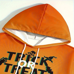 <span class=keywords><strong>Sudadera</strong></span> con Capucha para Hombre, Diseño Otoñal de Halloween, Color Naranja, Tejida, Ecológica, Resistente al Viento, con Bolsillo, 100% Poliéster - Product Image 2