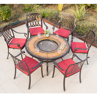 Meubles d'extérieur modernes et durables pour la famille et les amis, table et chaises sans fumée pour barbecue, pour cour, hôtel, parc, collège