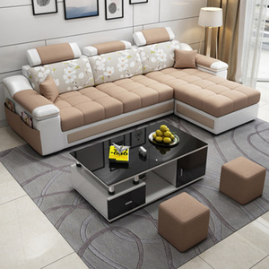 Juego de Sofás de Tela en Forma de L con Almacenamiento para Sala de Estar, Sofá Seccional Moderno de 3 Plazas, Muebles Combinados para Apartamento - Product Image 4