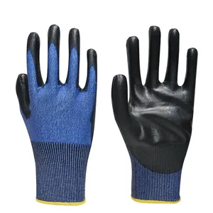 13G Cut Resistant Gloves Anti Cut A3 NBR verstärkte Daumen Schritt Nitril Dipped Cut Proof Handschuhe