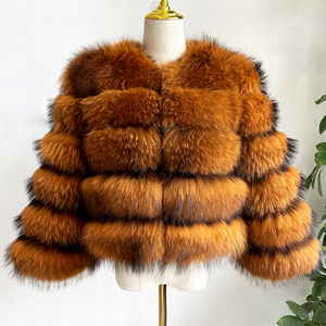 Haute qualité hiver chaud épais fourrure veste femmes vrais manteaux de fourrure de raton laveur pour dames - Product Image 5