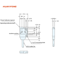 HUAYIFENG PNP Capteur photoélectrique ultra-mince à détection frontale Détecteur photoélectrique diffus 12-24VDC 2mm ~ 25mm Détecteur LED ROUGE