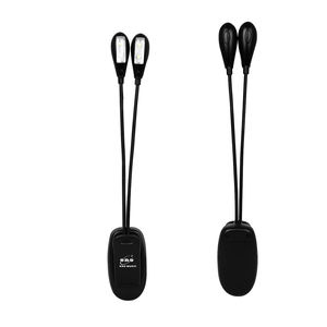 Venta al por mayor con batería externa, luz de clip de luz LED de puntuación de música de doble cabezal de doble Polo, negro - Product Image 2