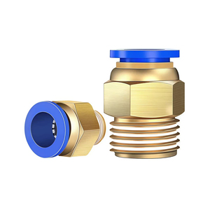 PC Brass Pneumatic Fitting Straight air Hose Connect air Tube Push in <b>Quick</b> <b>Connector</b> Plastic Button Swivel Pneumatic Fitting - Product Image 5
