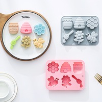 Moule à chocolat 6 cavités en forme d'abeille, idéal pour gâteaux, bonbons, desserts, savons faits main et plâtres. Moule en silicone, lot en gros