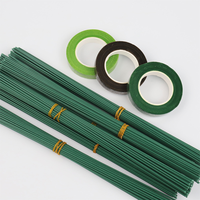 Tige en fil métallique faite à la main de 40/30 cm pour matériel floral DIY, accessoire de fleur artificielle verte pour l'arrangement floral