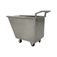 Carro de Acero Inoxidable de Grado Comercial para Carne y Vegetales, Marca HTS, Modelo HTS-LJ08, Carro de Limpieza para Hotel