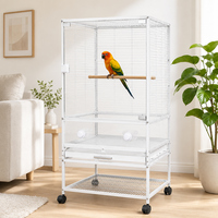 Cage à oiseaux de qualité supérieure, fabriquée en Chine, sur mesure, avec roues fixables, bien ventilée, robuste et durable, à vendre.