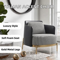 Fauteuil inclinable de style italien, moderne, nordique, en tissu, fauteuil d'appoint de luxe léger pour salon, chambre, hôtel, blanc et or, fauteuil de détente