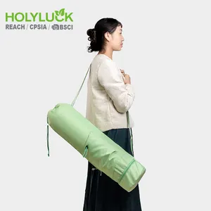 Tapete de ioga portátil grande ajustável personalizado de fábrica, bolsa de armazenamento com bolsos para academia e academia, para transporte de ombro