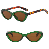 Lunettes de soleil rétro polygonales à petite monture œil de chat UV400 légères en PC tendance pour adultes
