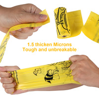 Sacs à déjections canines pratiques en rouleaux (15 unités) avec distributeur, en HDPE EPI, 20x30cm, super épais, résistants à la déchirure, écologiques