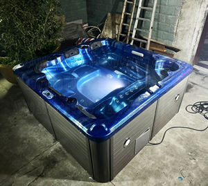 Jacuzzi Exterior AOWO con 88 Jets, Calentador <span class=keywords><strong>de</strong></span> Piscina, Sistema Balboa, Agua Caliente y <span class=keywords><strong>Columna</strong></span> <span class=keywords><strong>de</strong></span> Agua con Fuente <span class=keywords><strong>de</strong></span> Olas para Jardín - Product Image 5