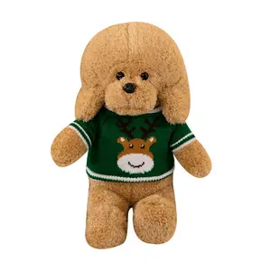 Hot selling cute cartoon pug dog plush doll creative colorful sweater teddy dog soft stuffed soft plush toy