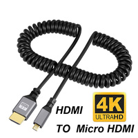 4K @ 60HZ 0.5-2.4M Micro mini HDMI vers HDMI Mini Micro hdmi Extension Cordon flexible Câble vidéo Mâle à Mâle pour CCTV caméra PC TV