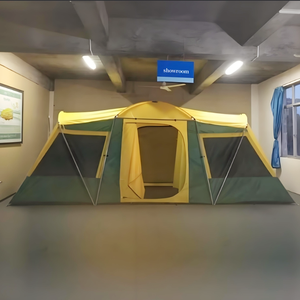 Tentes <span class=keywords><strong>de</strong></span> <span class=keywords><strong>camping</strong></span> familiales en plein air personnalisées JWJ-051 grande tente safari <span class=keywords><strong>de</strong></span> luxe imperméable 2 chambres 8 personnes - Product Image 1