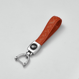 Porte-clés de voiture avec sangle en cuir, boucle en alliage de zinc en forme de fer à cheval A3924 - Product Image 2