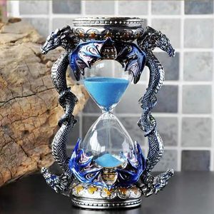 Xinzhirun Gothic rồng đồng hồ cát 6in 15 phút, màu xanh tưởng tượng cát hẹn giờ cổ điển trang trí bàn Tượng Quà Tặng - Product Image 6