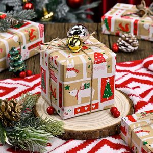 Kraft Christmas Wrapping <b>Paper</b> Roll 17 In X 33 Ft Santa Snowman Pattern Recyclable <b>Paper</b> Packaging - Product Image 6