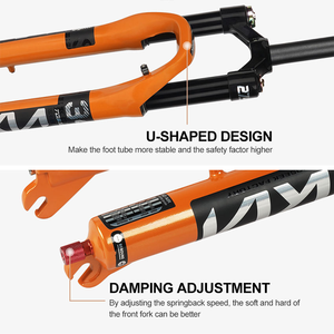 Fourche à suspension pneumatique TOSEEK en alliage d'aluminium pour VTT <span class=keywords><strong>BMX</strong></span>, fourche à suspension pneumatique 29 pouces, compatible avec les freins à axe traversant, accessoires de vélo - Product Image 3