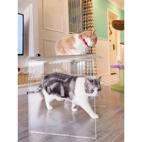 Table d'appoint moderne en acrylique transparent avec bords arrondis, 18 pouces de hauteur, table compacte pour chambre à coucher, école et hôpital