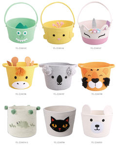 Precio de fábrica Día DE LOS NIÑOS Fiesta de cumpleaños Festival de Navidad Decoración Adornos con animales lindos Cesta de almacenamiento de cuerda de algodón - Product Image 4