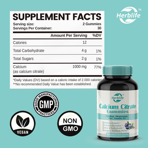 Gomitas de Citrato de Calcio OEM ODM de 1000 mg para el Apoyo de los Huesos, los Músculos y el Sistema Inmunitario, Apoyo para la Relajación Muscular, Veganas, Sin GMO y Sin Gluten - Product Image 2