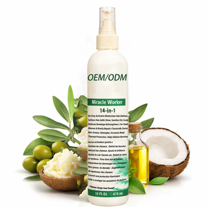 Après-shampoing sans rinçage 14-en-1 à l'huile de coco pour cheveux noirs bouclés crépus secs et abîmés - Soin capillaire hydratant et nourrissant - Product Image 1