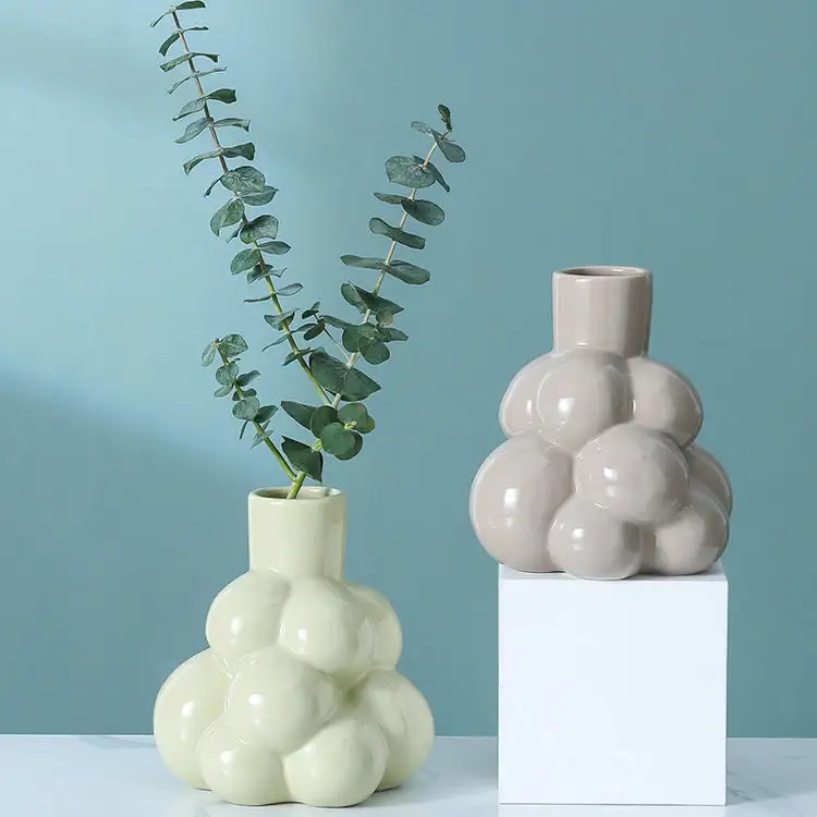 Vase décoratif Unique en forme De raisin, Vase moderne en porcelaine